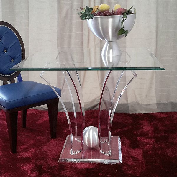 Casarte Esstisch aus Acryl und Glas Modell Fiore 537 mit Deko-Metall-Kugel
