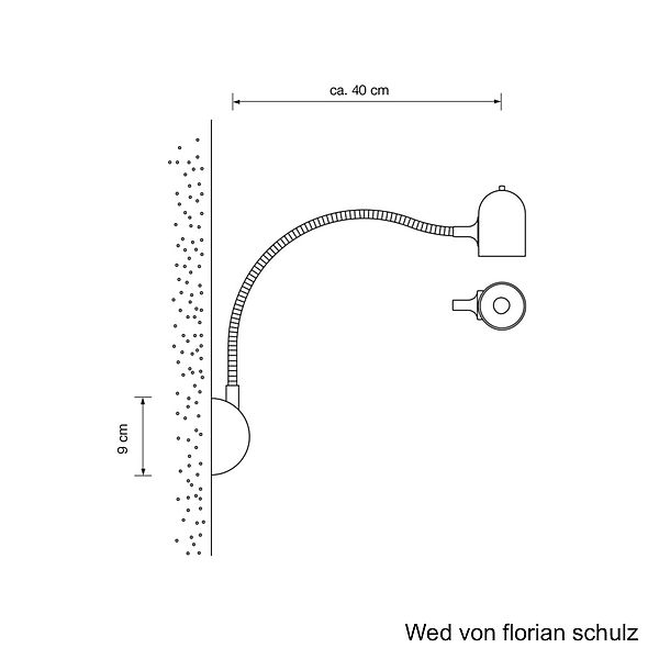 Florian Schulz Wandleuchte WED, Zeichnung