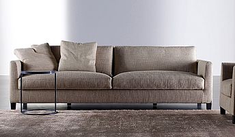 Meridiani Sofa Bissè in mittelbraunem Stoff