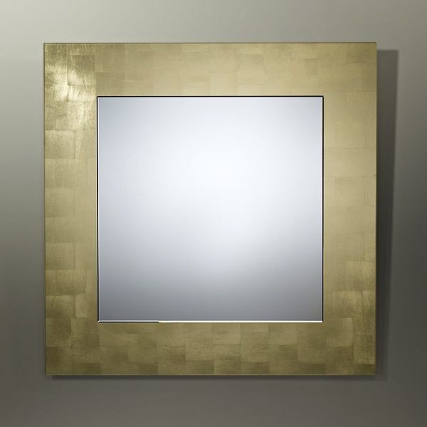 DeKnudt-Decora quadratischer Spiegel mit Gold-Rahmen