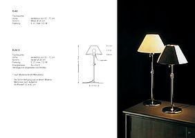 Tischleuchten Elas und Elas S von VS Manufaktur mit Zeichnung