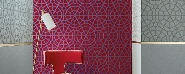 Sahco Tapete Alhambra in rot und grau