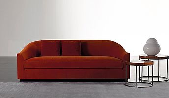 Meridiani Sofa Lenny Fit in dunkelrot