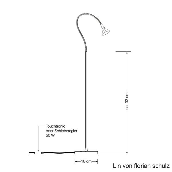 Florian Schulz Leseleuchte Lin, Zeichnung