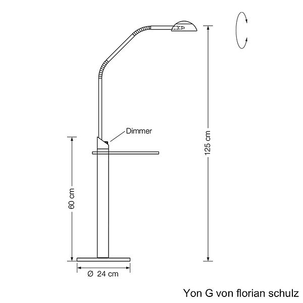 Florian Schulz Leseleuchte YON G, Zeichnung