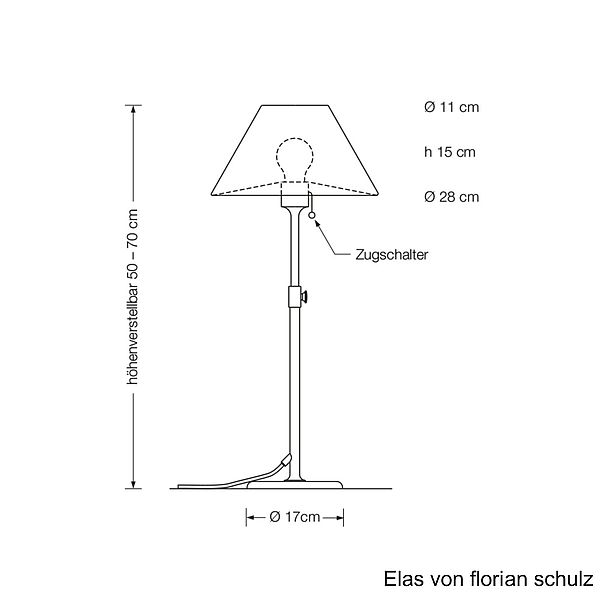 Florian Schulz Tischleuchte ELAS, Zeichnung