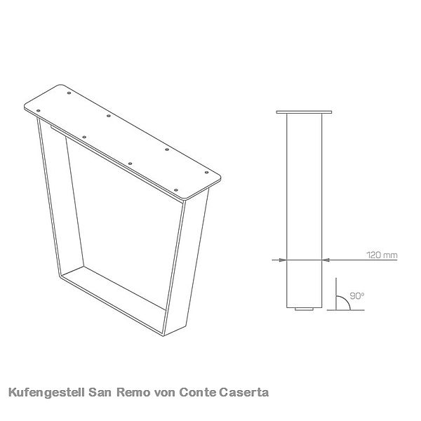 Conte Caserta Gestell Skizze von San Remo Kufen