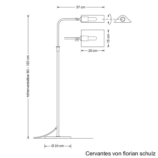 Florian Schulz Leseleuchte Cervantes, Zeichnung