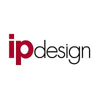 Logo ipdesign in rot und schwarz