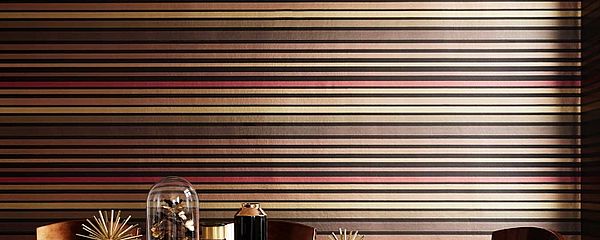 Cole & Son Tapete Carouse, quer Streifen in braun-gold Tönen