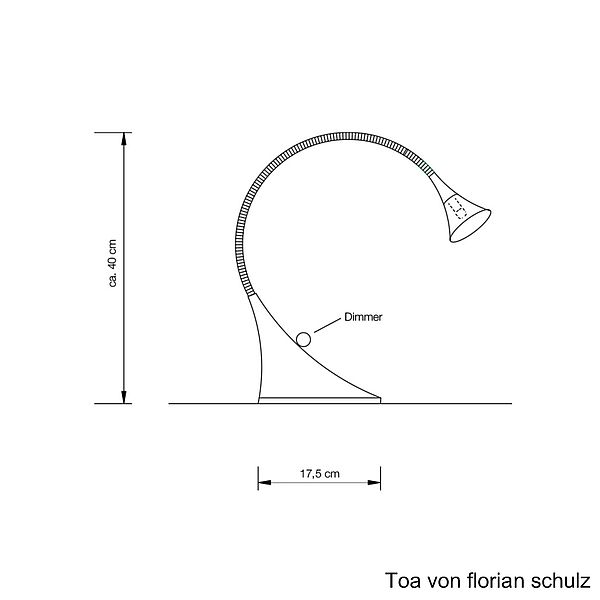 Florian Schulz Tischleuchte TOA, Zeichnung