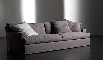 Meridiani Sofa James in brau-grauem Stoff