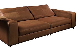 Cierre Sofa Dolce Vita in Nubuk-Leder in braun