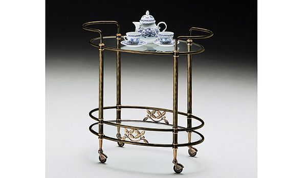 Orsenigo Servierwagen Tuscania in Eisen antik mit Gold