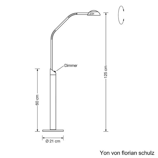 Florian Schulz Leseleuchte YON, Zeichnung