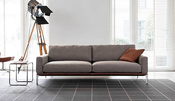 BW Sofa Spirit zweisitzer mit schmalen Armlehnen in beige-braun