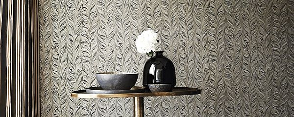 Zoffany Tapete Ebru in schwarz