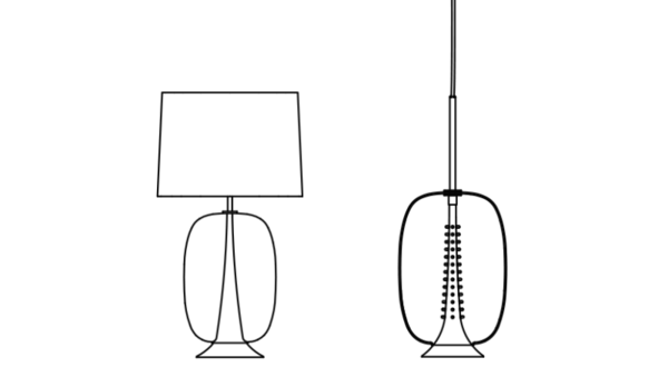 BW Zeichnungen Stella Tischleuchte und Pendelleuchte