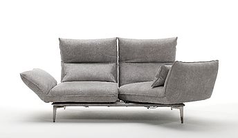 Cierre Sofa Merlino in grauem Nabuk-Leder