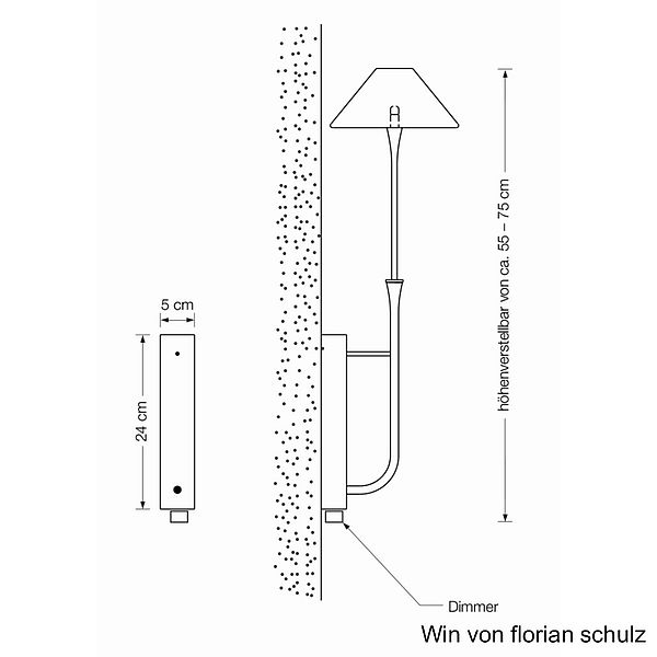 Florian Schulz Wandleuchte WIN, Zeichnung