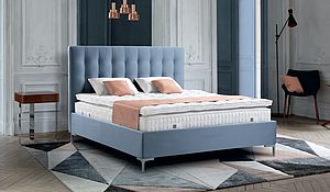 Treca Paris Boxspringbett mit Kopfteil Colette in hellblau