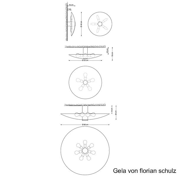 Florian Schulz Deckenleuchte Gela, Zeichnung