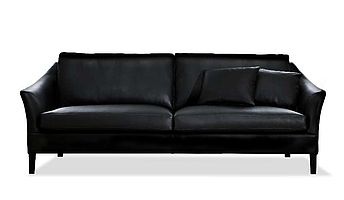 BW Saloni Sofa in schwarzem Leder