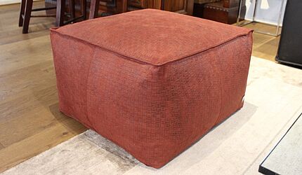 Pouf Soft von Cierre in rotem Leder zum Sonderpreis 