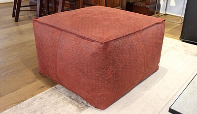 Hocker Soft von Cierre in rotem Leder 