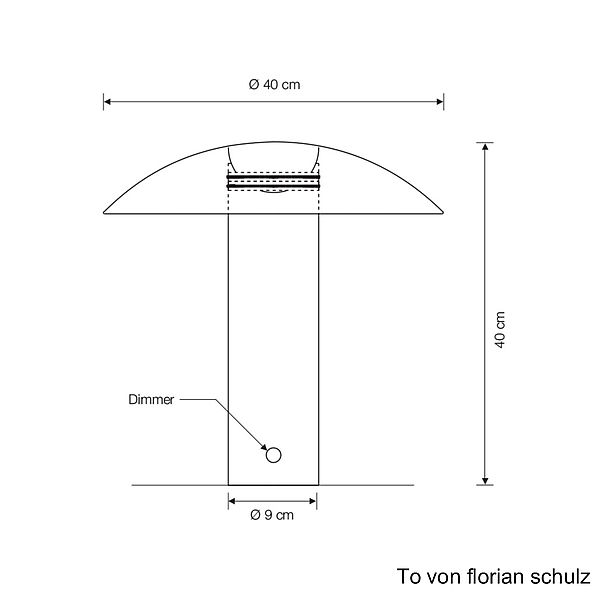 Florian Schulz Tischleuchte TO und TOG, Zeichnung