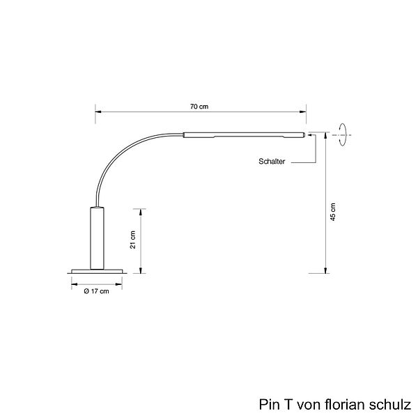 Florian Schulz Tischleuchte PIN T, Zeichnung