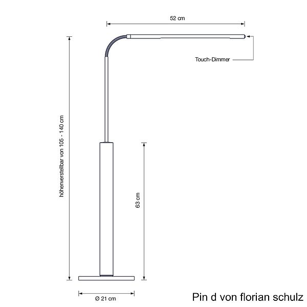 Florian Schulz Leseleuchte PIN d, Zeichnung