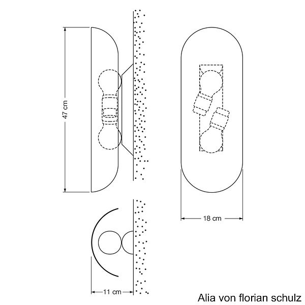 Florian Schulz Wandleuchte ALIA, Zeichnung