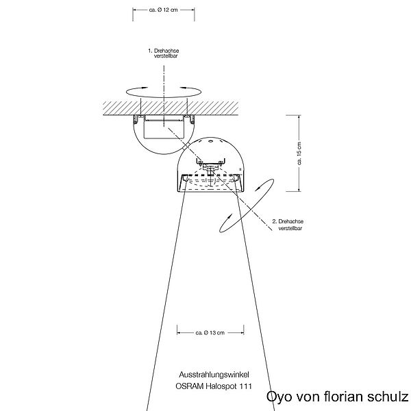 Florian Schulz Leuchter Oyo, Zeichnung