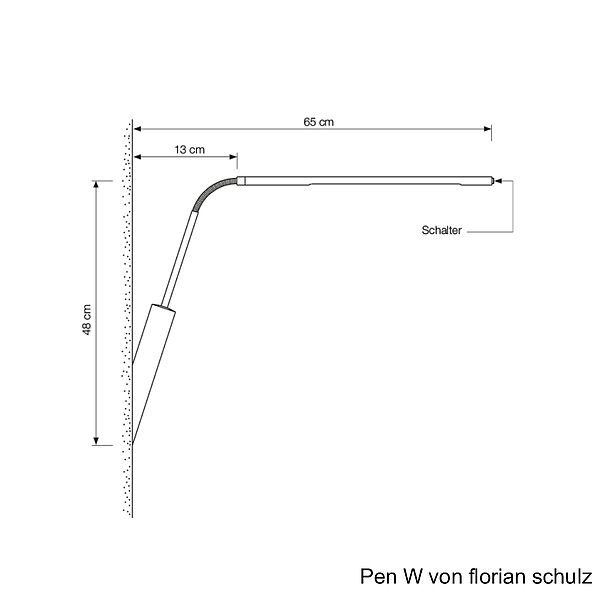 Florian Schulz Wandleuchte PIN W, Zeichnung