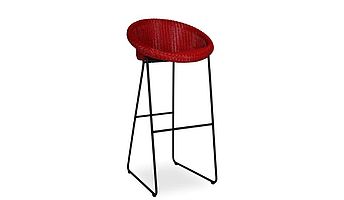 Vincent Sheppard Bar Stool Joe, Geflecht in china red