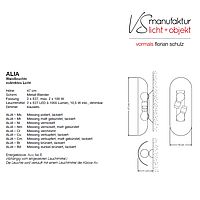 Zeichnung der Wandleuchte Alia von VS Manufaktur