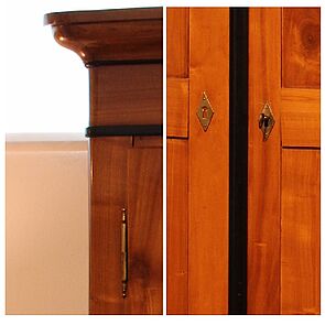 Details am antiken Kirschbaumschrank