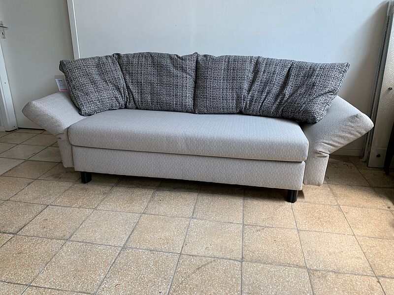 Schlafsofa Malou in grau-schwarz meliertem Bezug