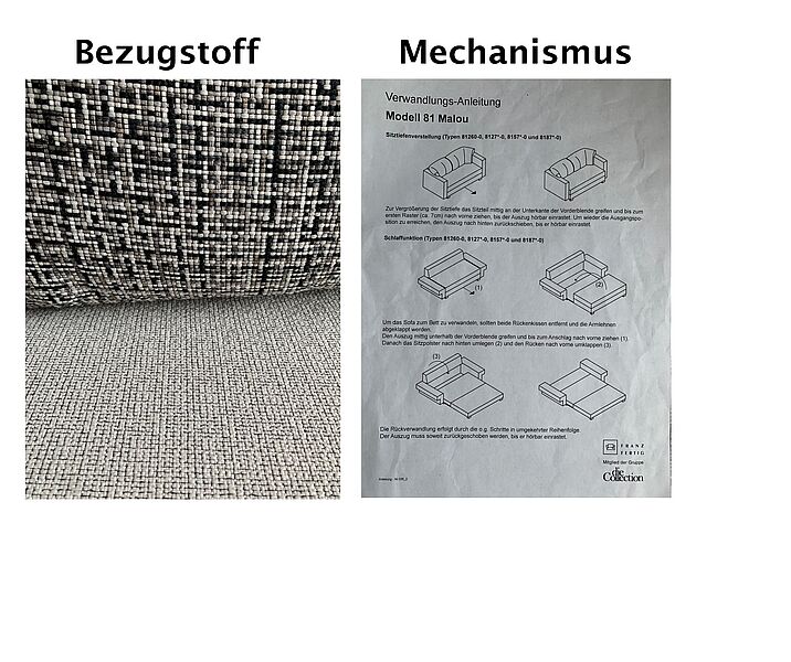 Schlafsofa Malou in grau-schwarz meliertem Bezug