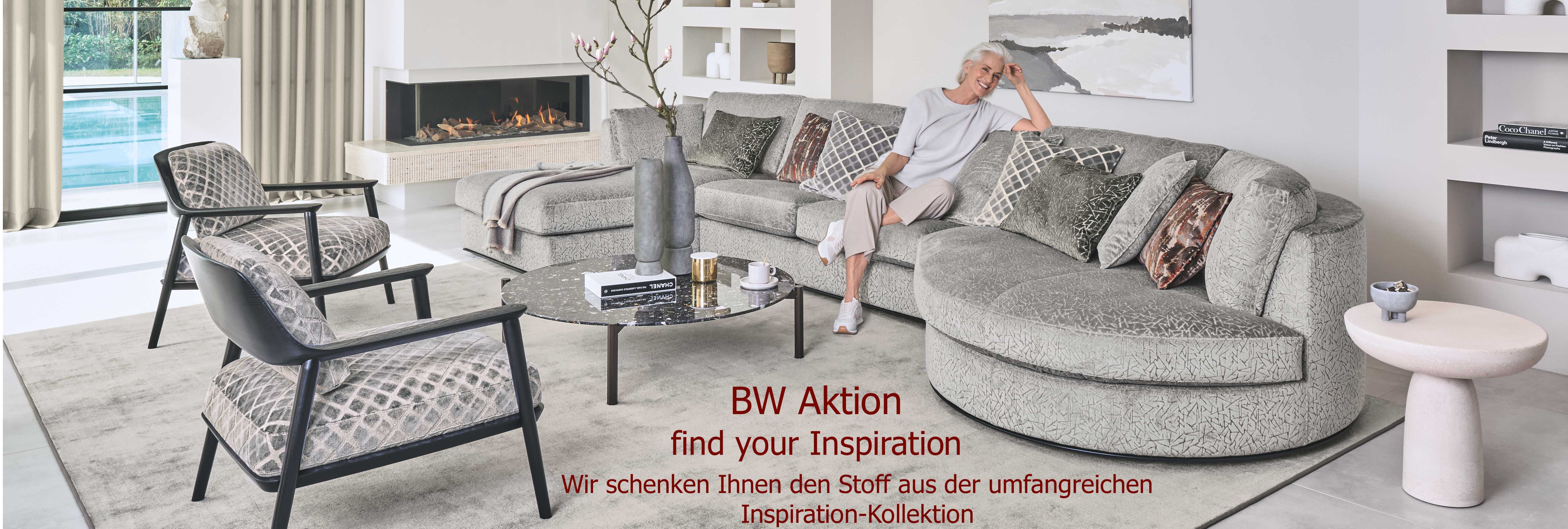 Sofagruppe Inspiration mit zwei Sesseln Gatsby zum Sonderpreis während der BW Aktion.