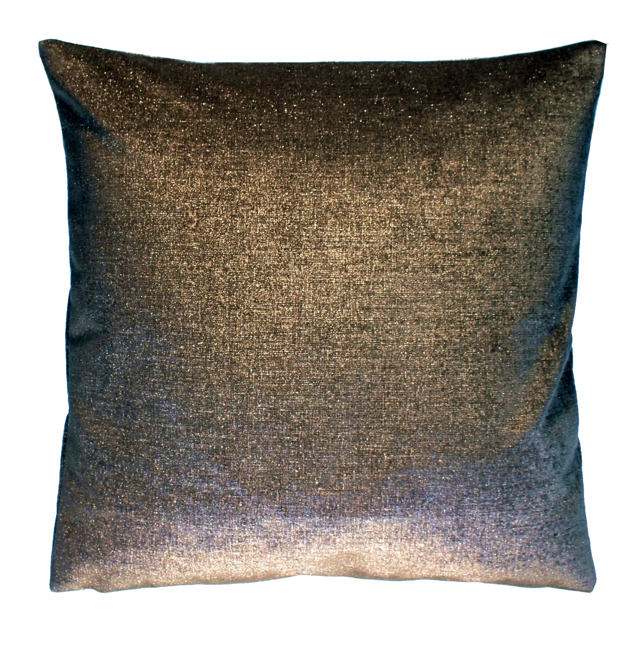 Elegantes Kissen aus feinem Velours mit Gold/Kupferschimmer, 50 x 50 cm.